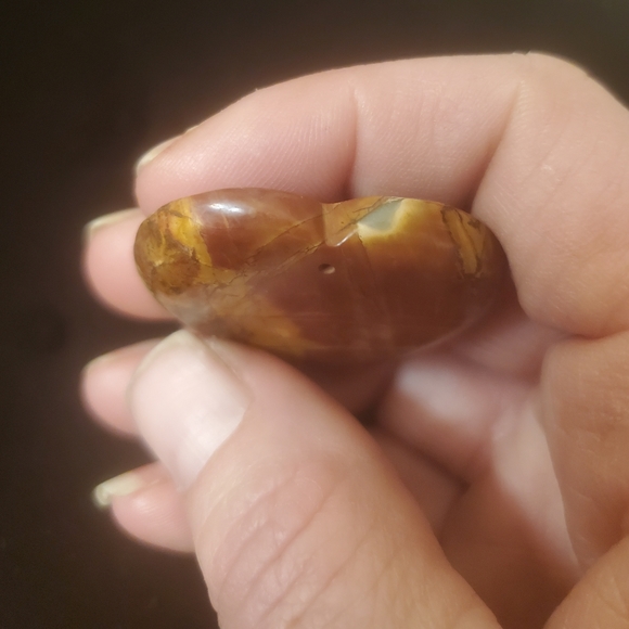 New Hand Carved Picasso Jasper Heart Shaped Pendant. - Picture 6 of 11